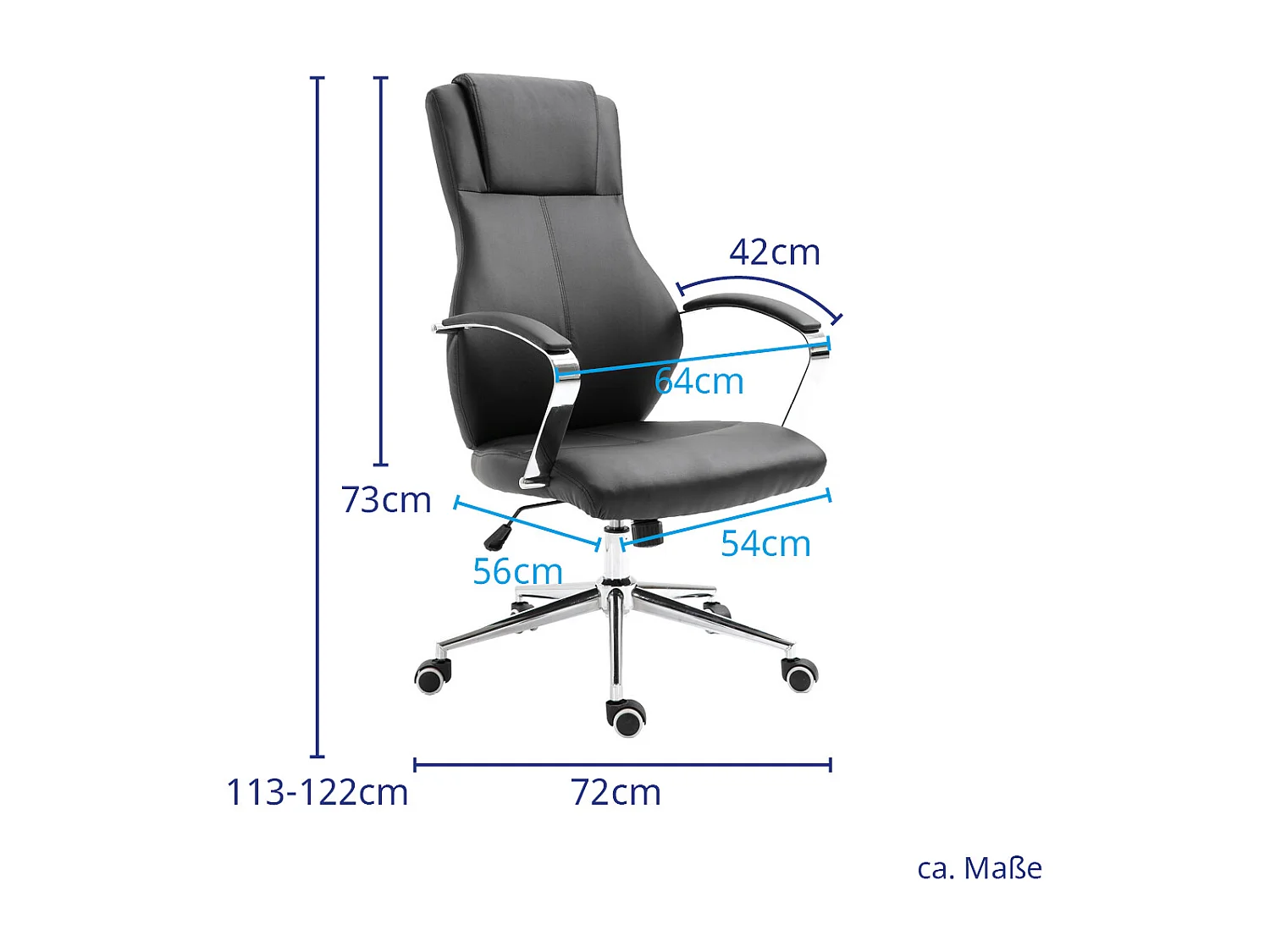 Chaise pivotante Accoudoirs Réglage en hauteur