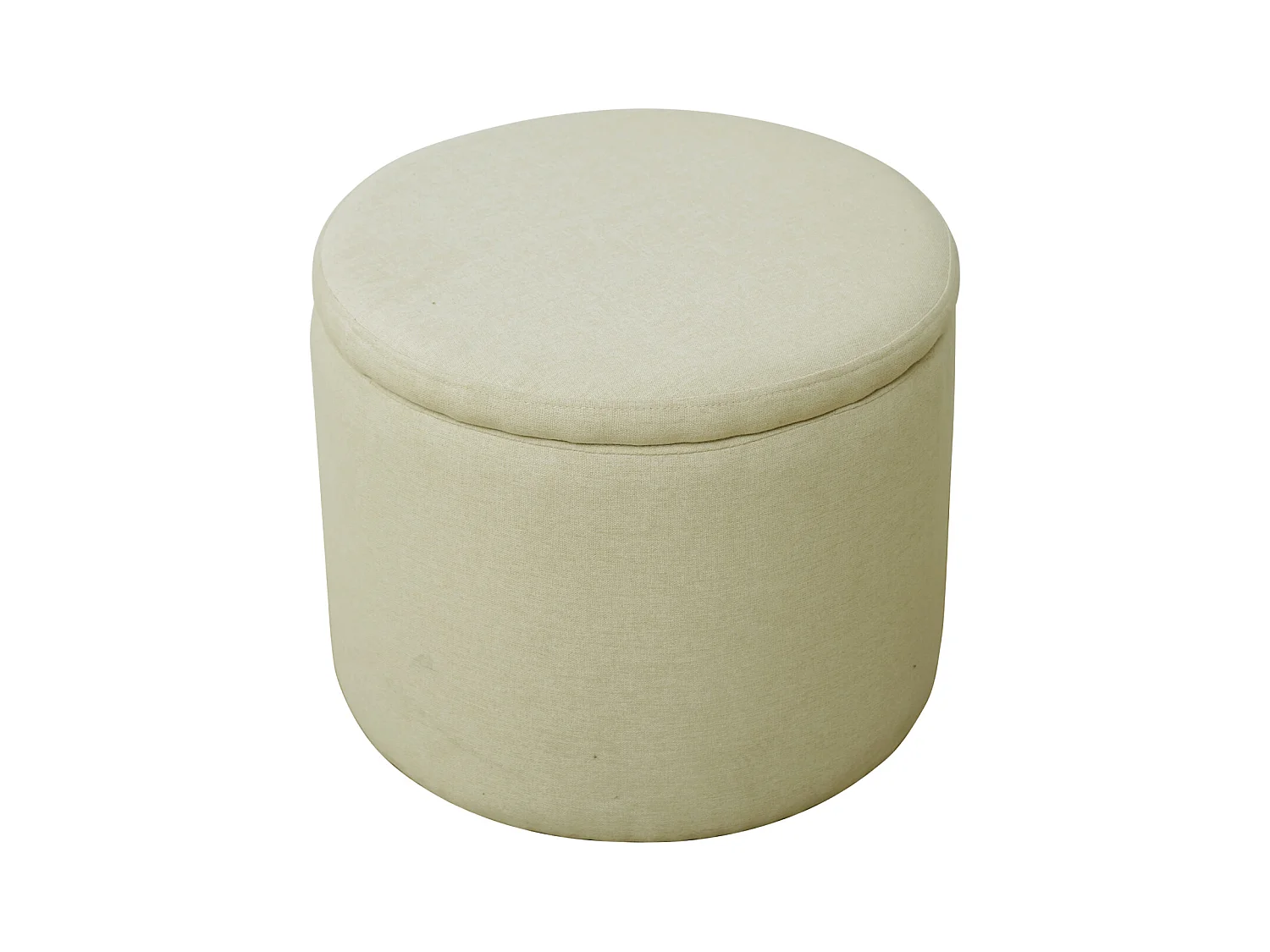 Coffre de rangement SVITA AMBER avec couvercle, tabouret avec espace de rangement, beige