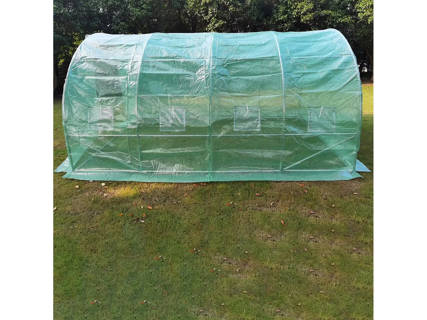 Serre en plastique tunnel en acier fondation grillagée toile PE 170g/m131