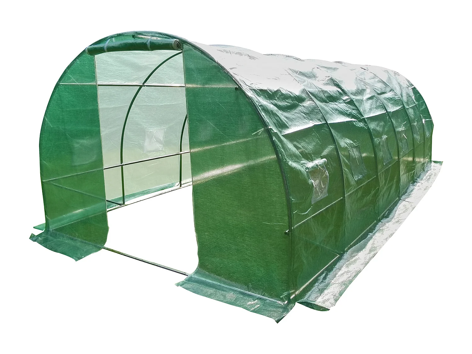 Serre en plastique tunnel en acier fondation grillagée toile PE 170g/m132