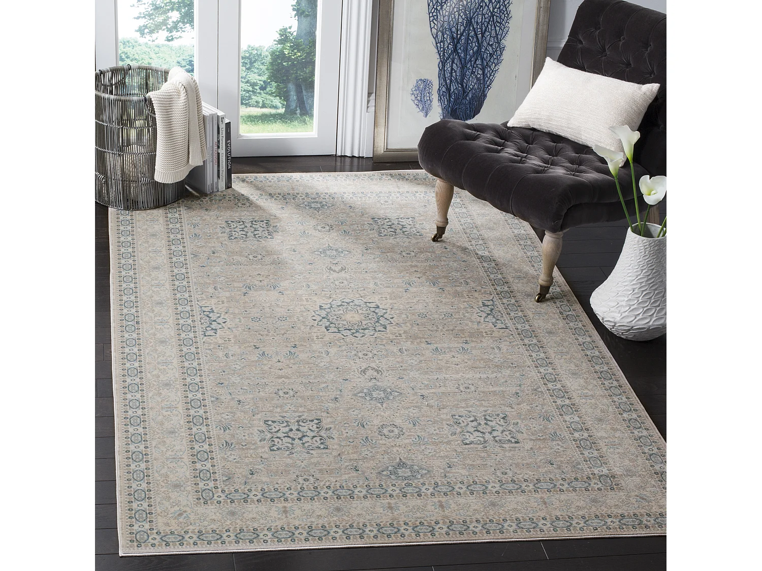 Tapis Gris/Bleu 155 X 229 cm - Seraphina