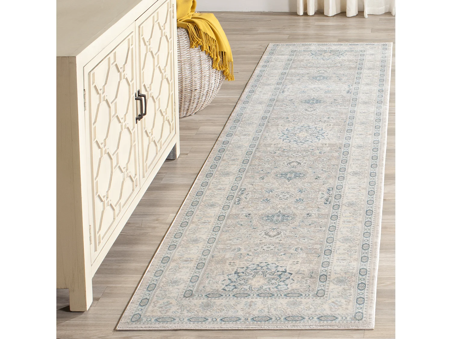 Tapis Gris/Bleu 66 X 244 cm - Seraphina
