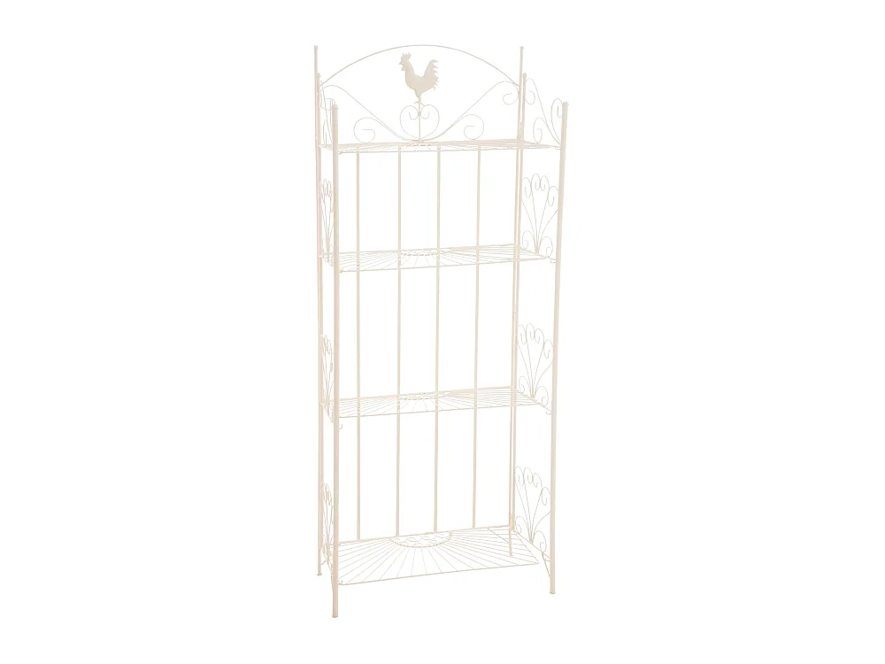 Étagères sur pied - Métal - 61.5 x 33 x 153cm - Crème - Mia