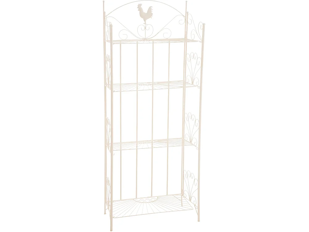 Étagères sur pied - Métal - 61.5 x 33 x 153cm - Crème - Mia
