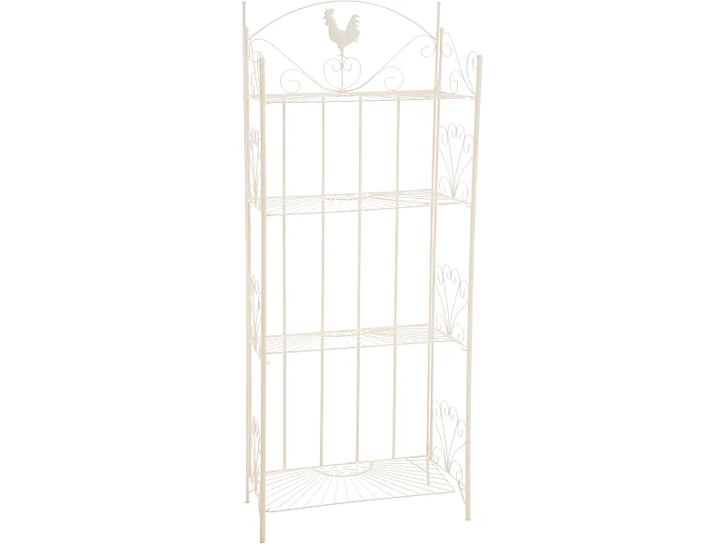 Étagères sur pied - Métal - 61.5 x 33 x 153cm - Crème - Mia