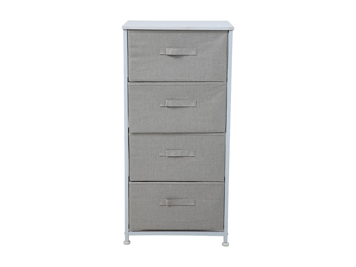 Étagère en métal avec boîtes en tissu