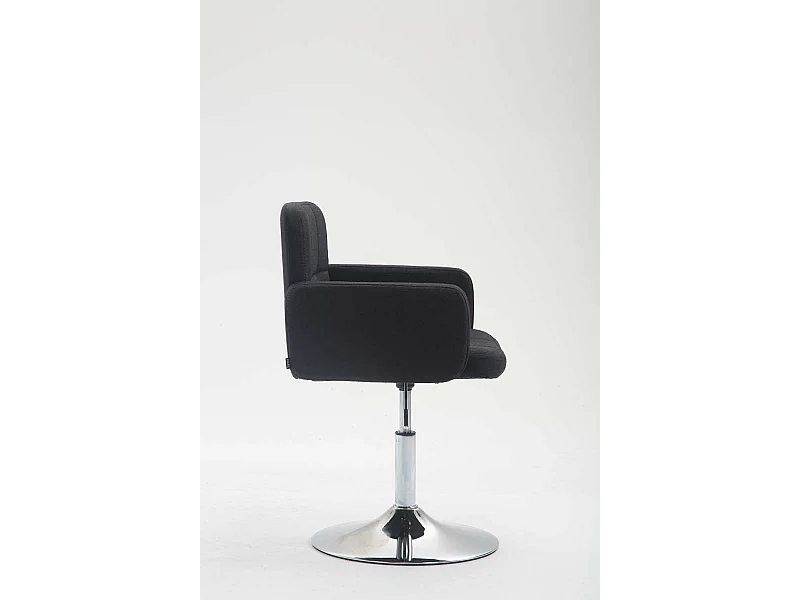 Fauteuil pivotant - Tissu & Noyer - Noir - Los Angeles
