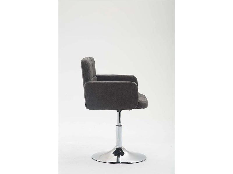 Fauteuil pivotant - Tissu & Noyer - Gris foncé - Los Angeles