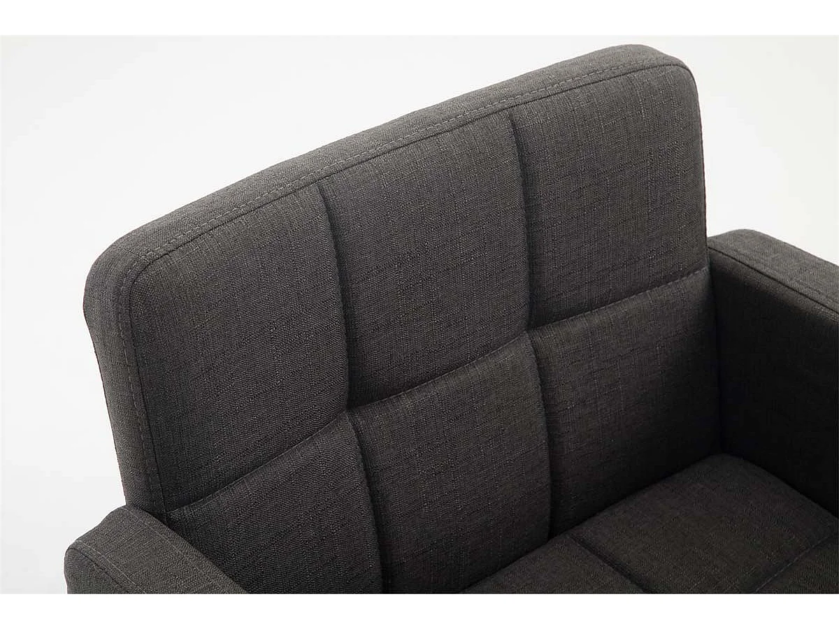 Fauteuil pivotant - Tissu & Noyer - Gris foncé - Los Angeles