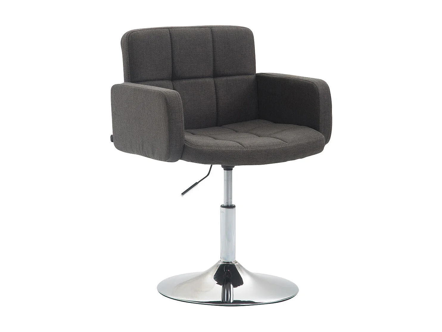 Fauteuil pivotant - Tissu & Noyer - Gris foncé - Los Angeles