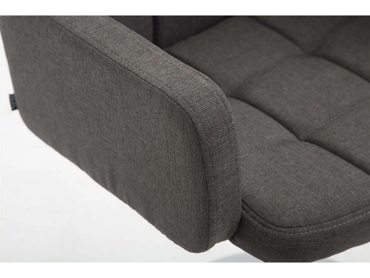 Fauteuil pivotant - Tissu & Noyer - Gris foncé - Los Angeles