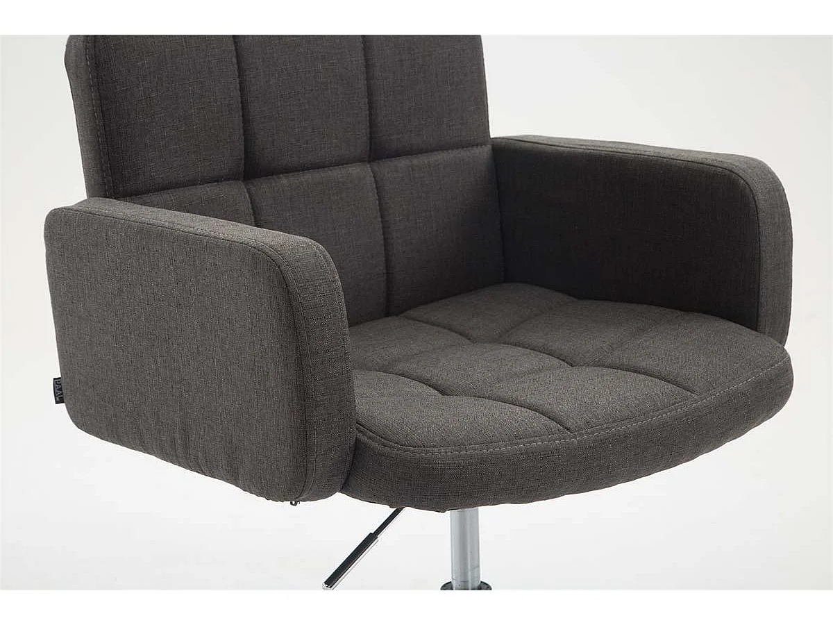 Fauteuil pivotant - Tissu & Noyer - Gris foncé - Los Angeles