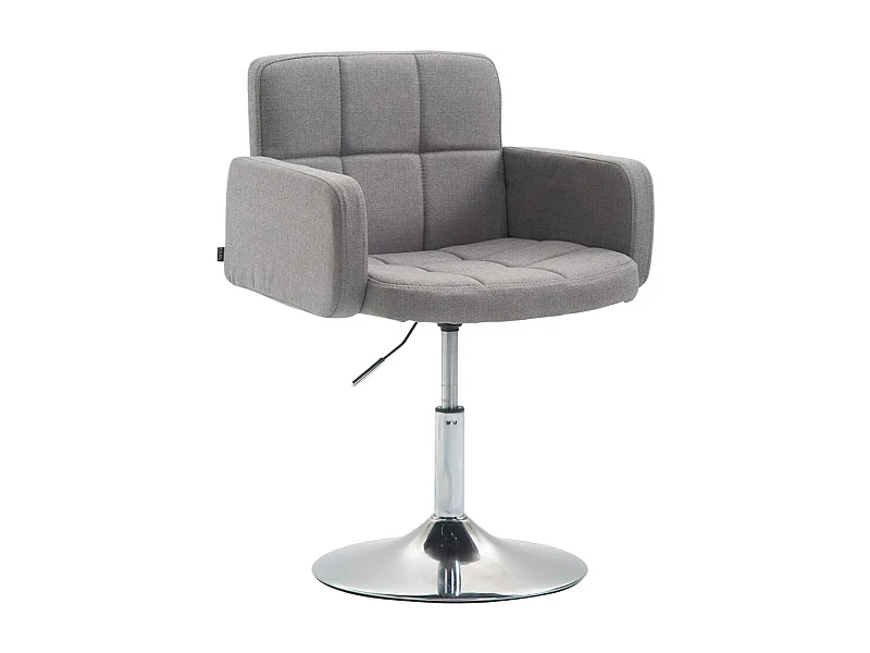 Draaibare fauteuil - Stof & walnoot - grijs - Los Angeles