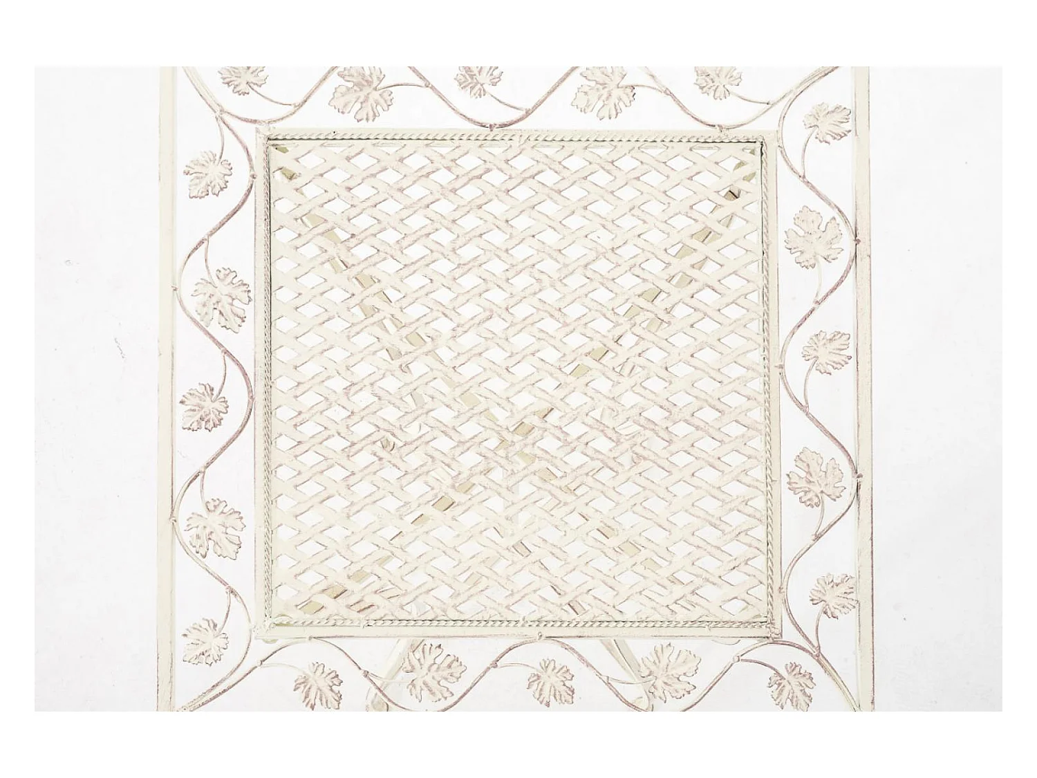 Table d'appoint de jardin - carré - Métal - 60 x 60 cm - Crème antique - Asina