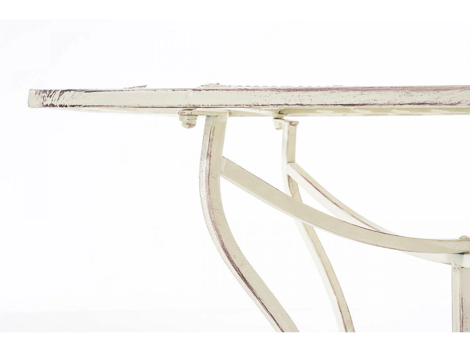 Table d'appoint de jardin - carré - Métal - 60 x 60 cm - Crème antique - Asina