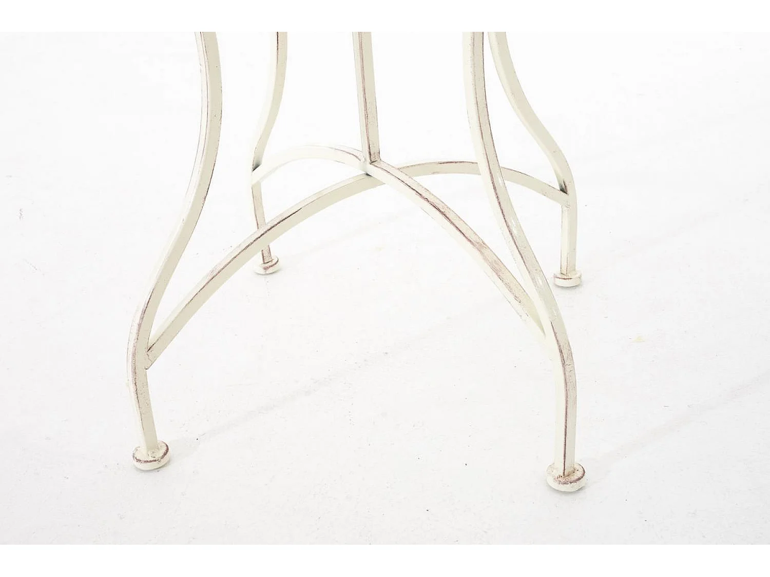 Table d'appoint de jardin - carré - Métal - 60 x 60 cm - Crème antique - Asina