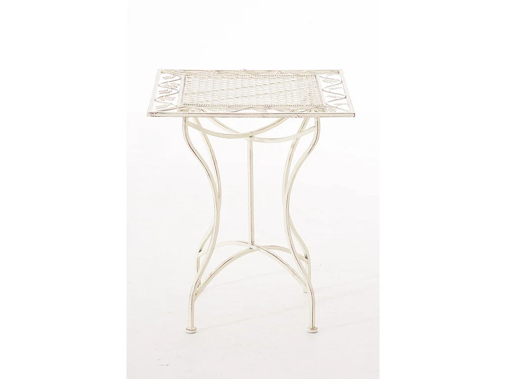 Table d'appoint de jardin - carré - Métal - 60 x 60 cm - Crème antique - Asina