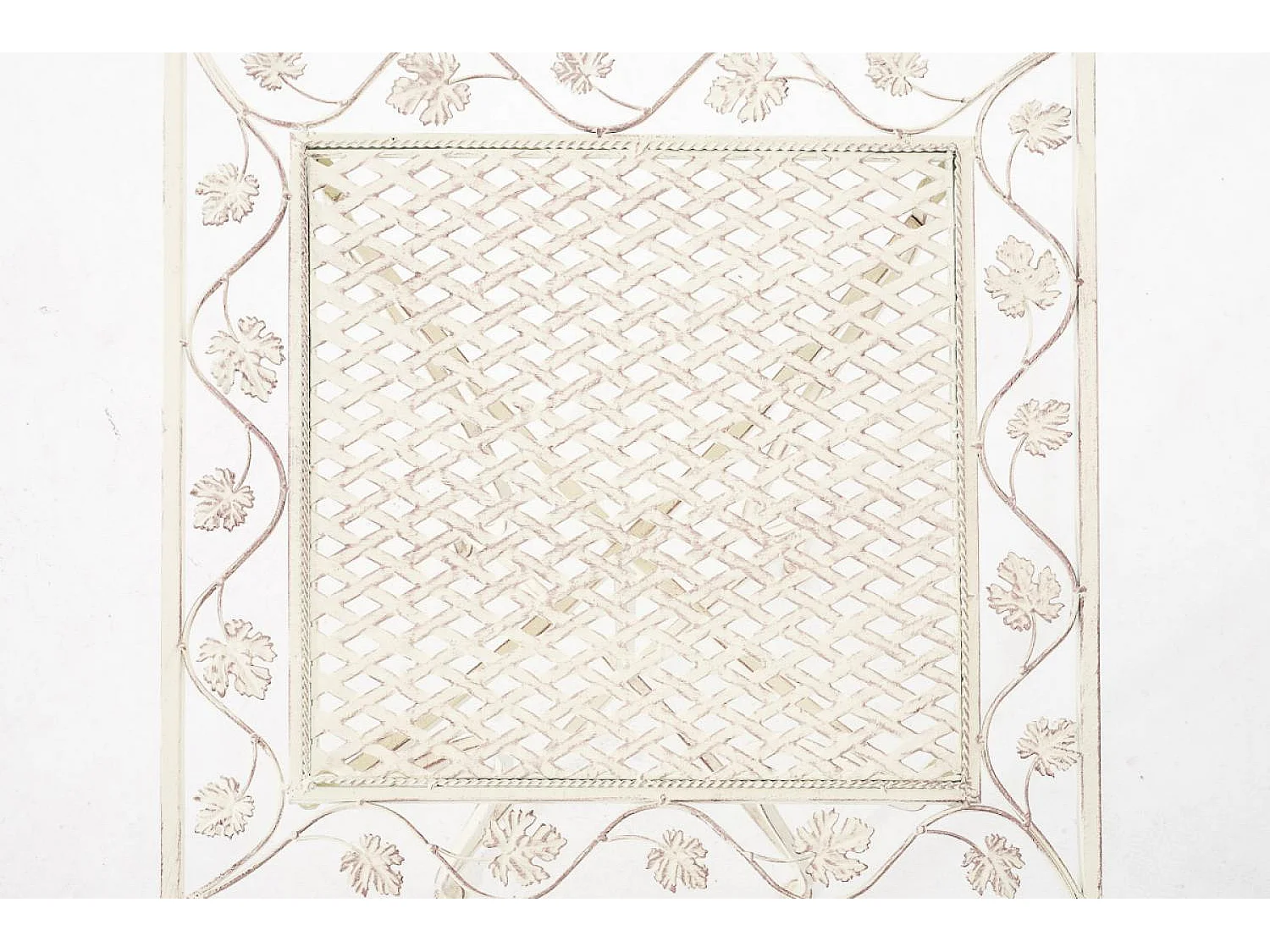 Table d'appoint de jardin - carré - Métal - 60 x 60 cm - Crème antique - Asina