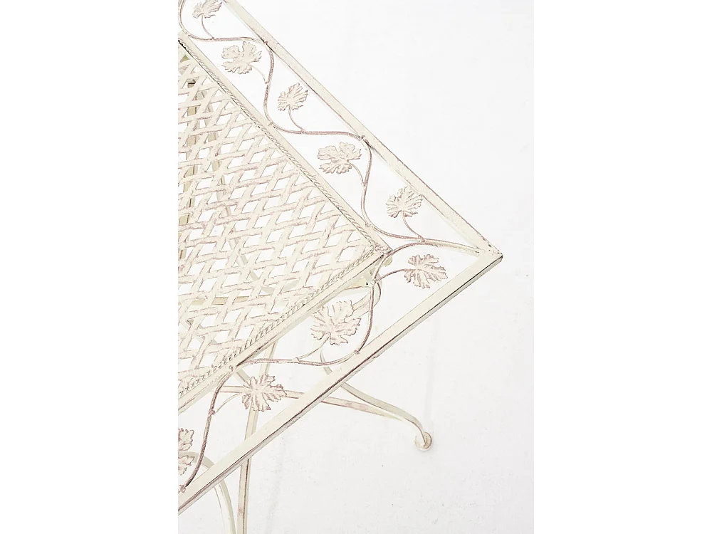 Table d'appoint de jardin - carré - Métal - 60 x 60 cm - Crème antique - Asina