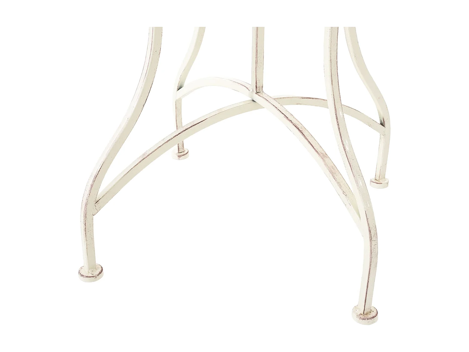 Table d'appoint de jardin - carré - Métal - 60 x 60 cm - Crème antique - Asina