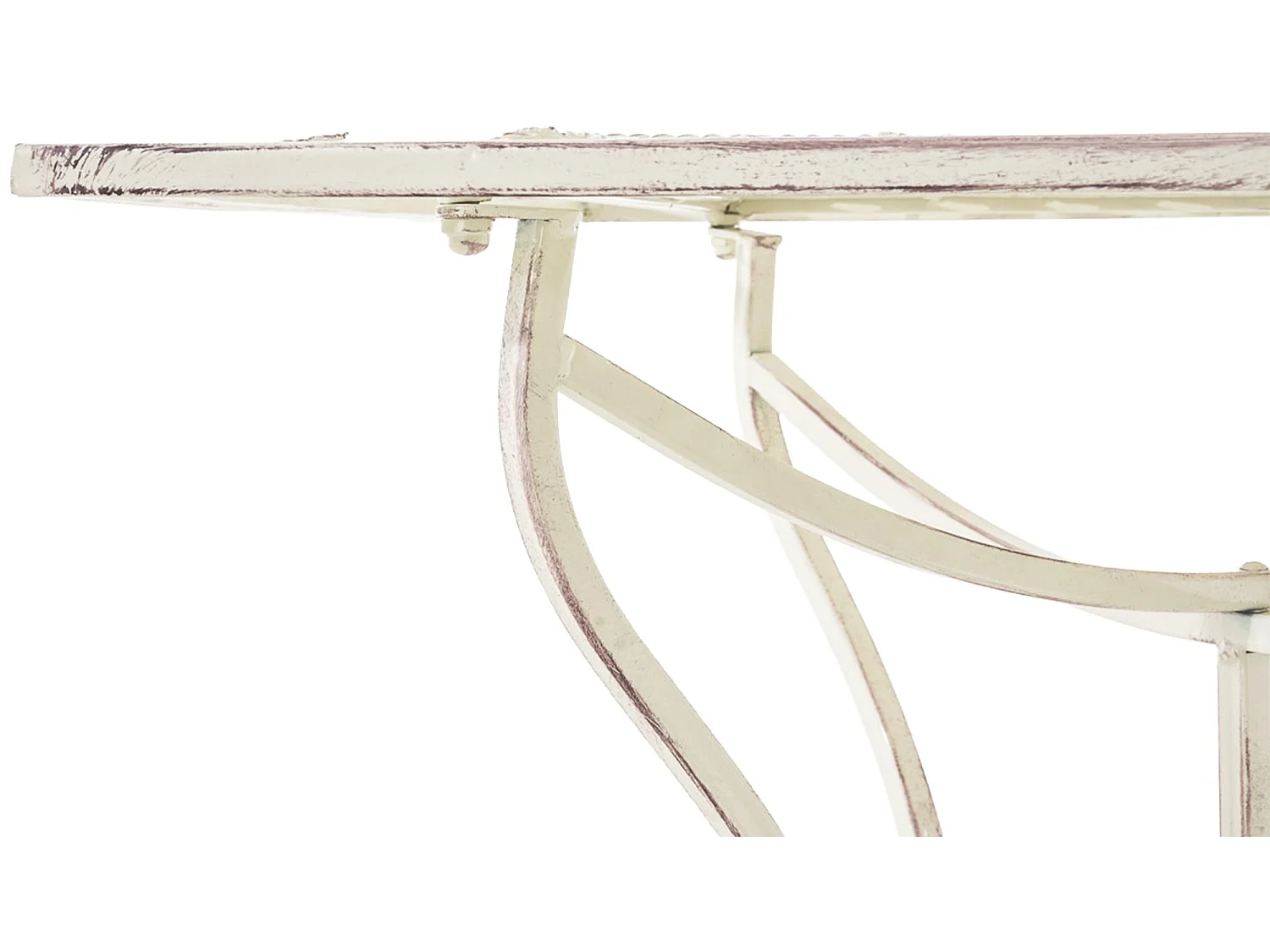 Table d'appoint de jardin - carré - Métal - 60 x 60 cm - Crème antique - Asina