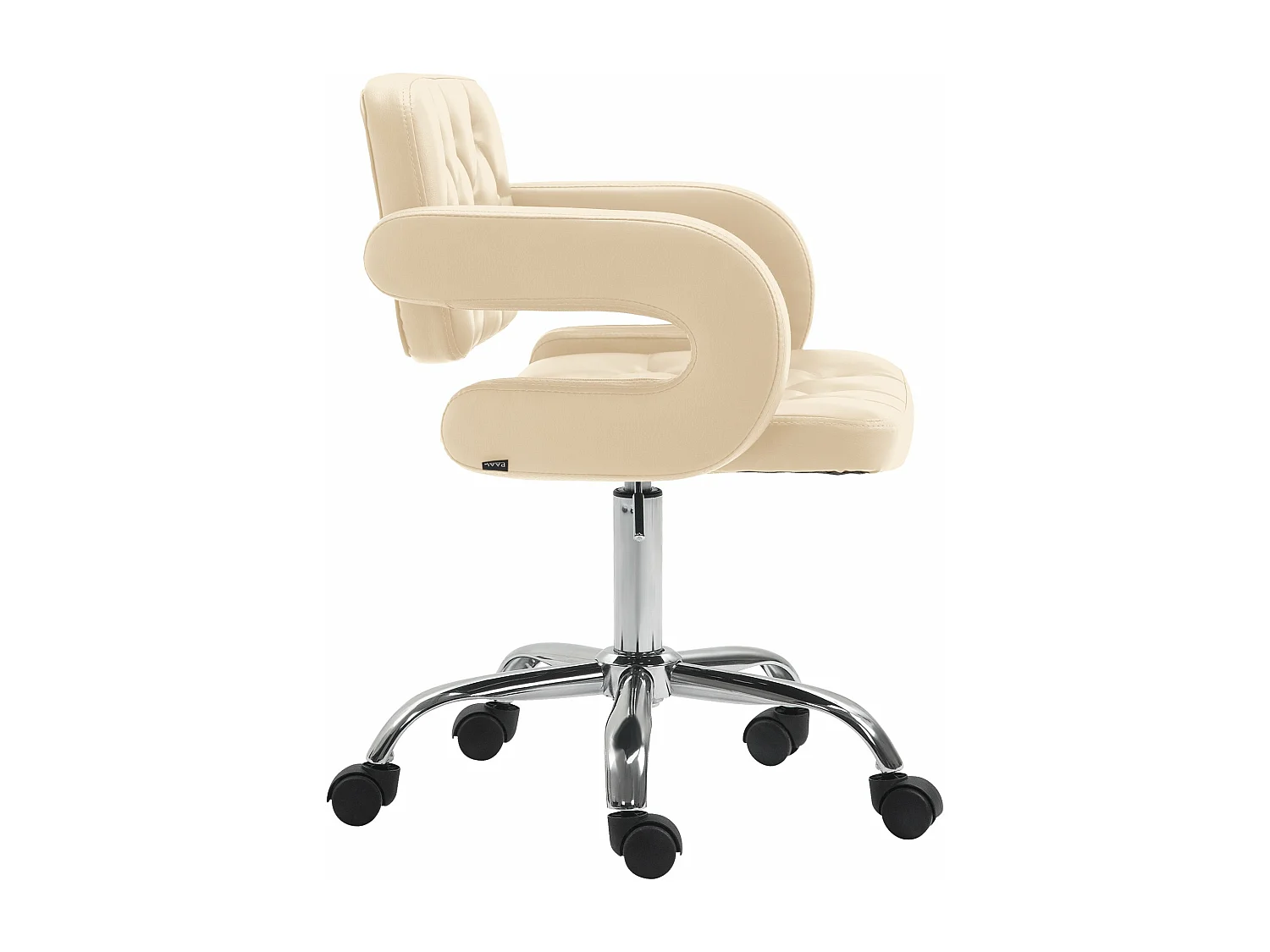 Chaise de bureau - Similicuir & Métal chromé - Crème - Dublin