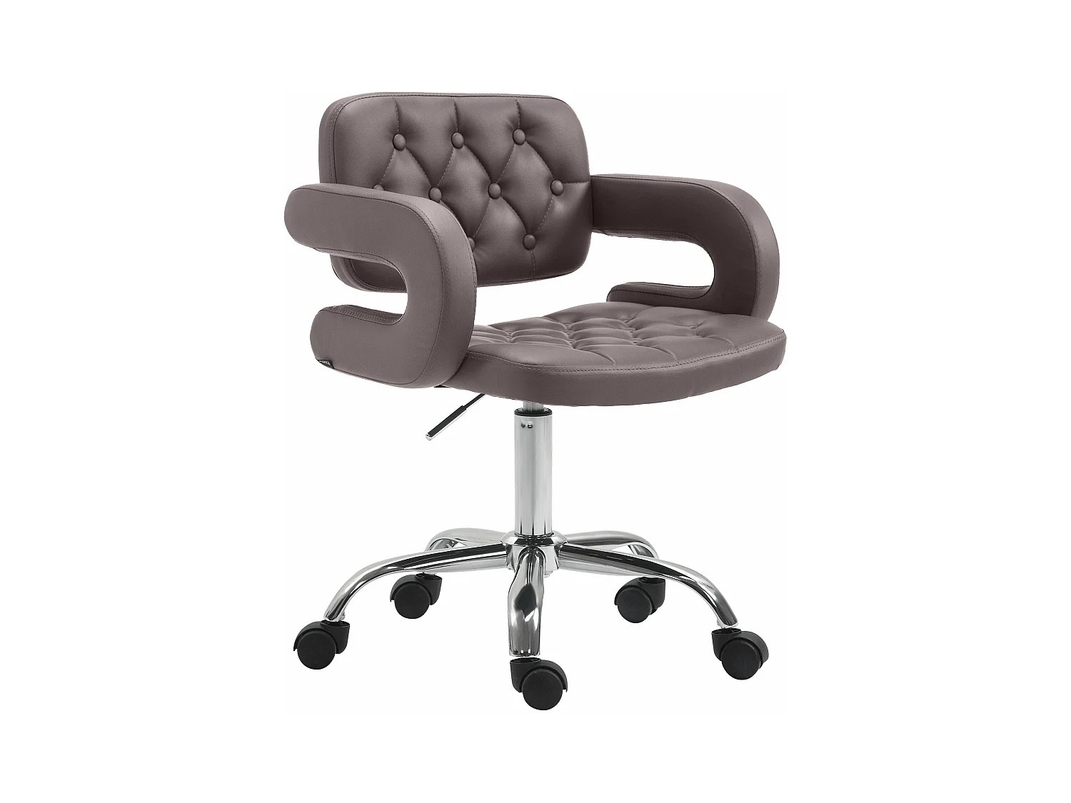 Chaise de bureau - Similicuir & Métal chromé - Marron - Dublin