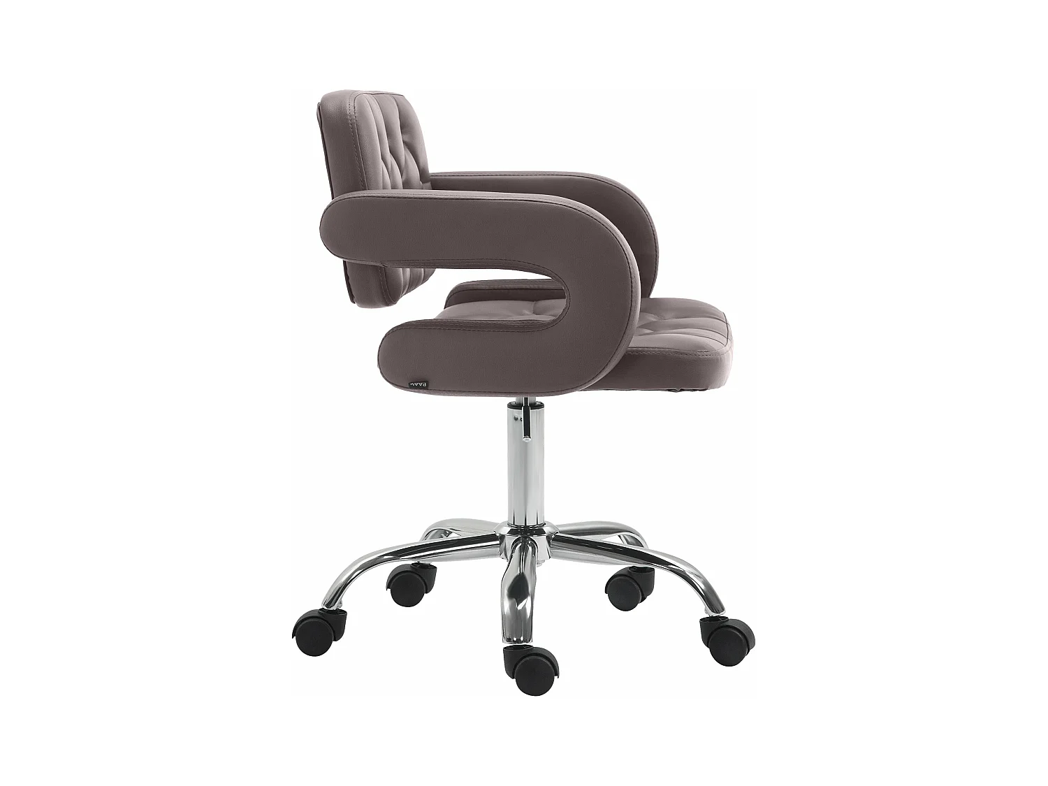 Bürostuhl - Kunstleder & Metall in Chromoptik - braun - Dublin