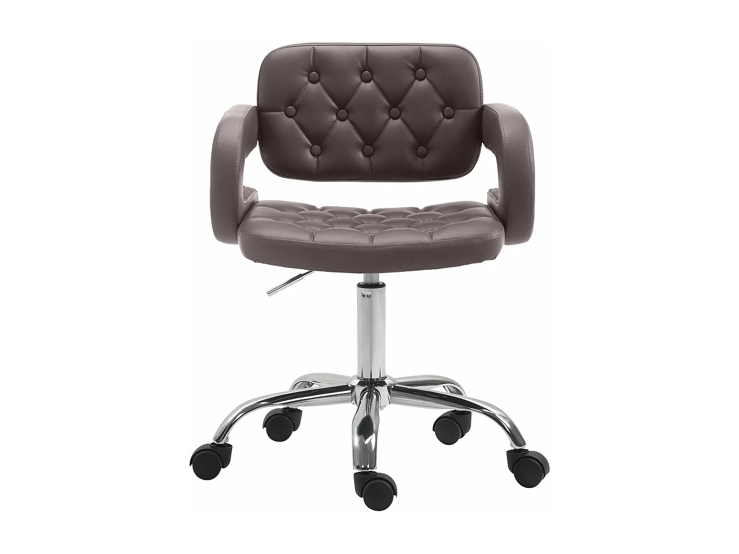 Bureaustoel - Kunstleer & Metaal in chroomoptiek - bruin - Dublin