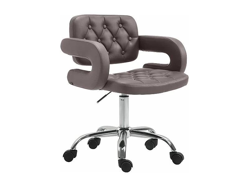 Bureaustoel - Kunstleer & Metaal in chroomoptiek - bruin - Dublin