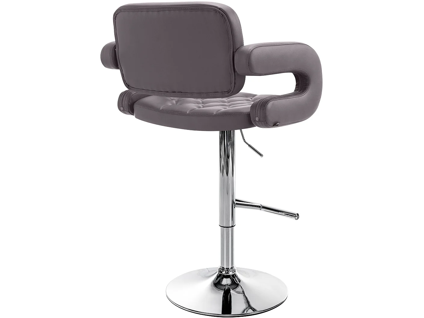 Tabouret de bar - Similicuir & Chrome - Marron - Dublin