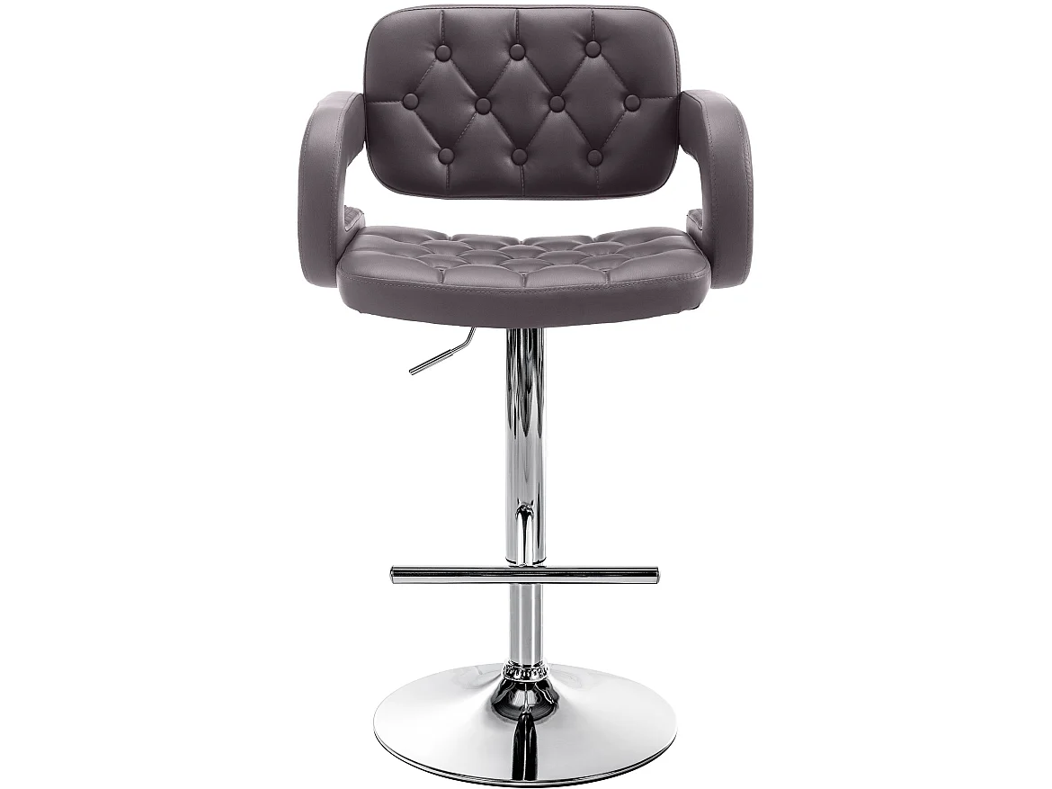 Tabouret de bar - Similicuir & Chrome - Marron - Dublin