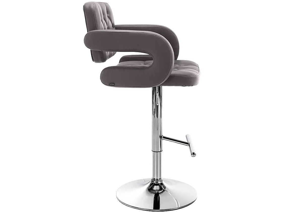 Tabouret de bar - Similicuir & Chrome - Marron - Dublin
