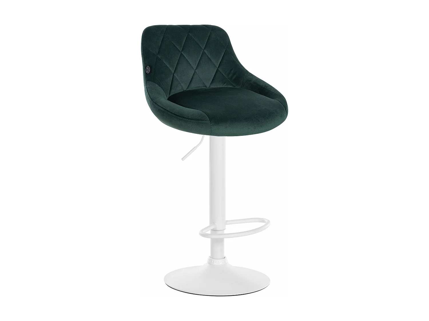 Tabouret de bar - Tissu & Blanc - Vert foncé - Lazio