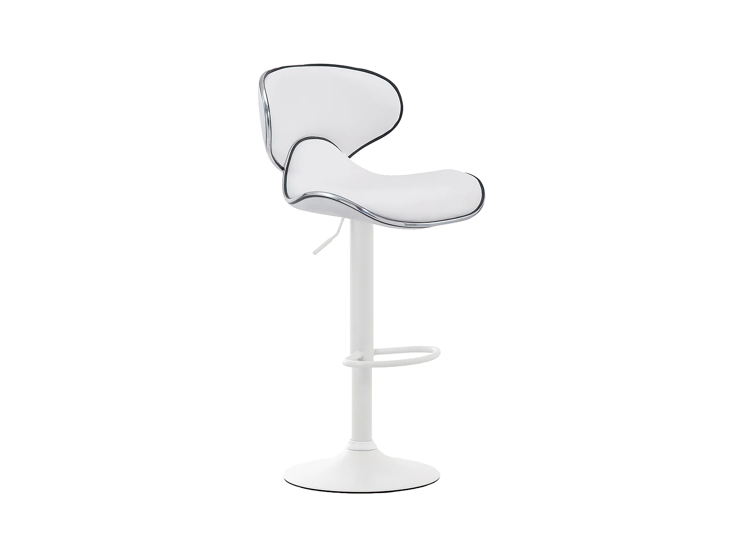 Tabouret de bar - Similicuir & Métal chromé - Blanc - Las Vegas V2
