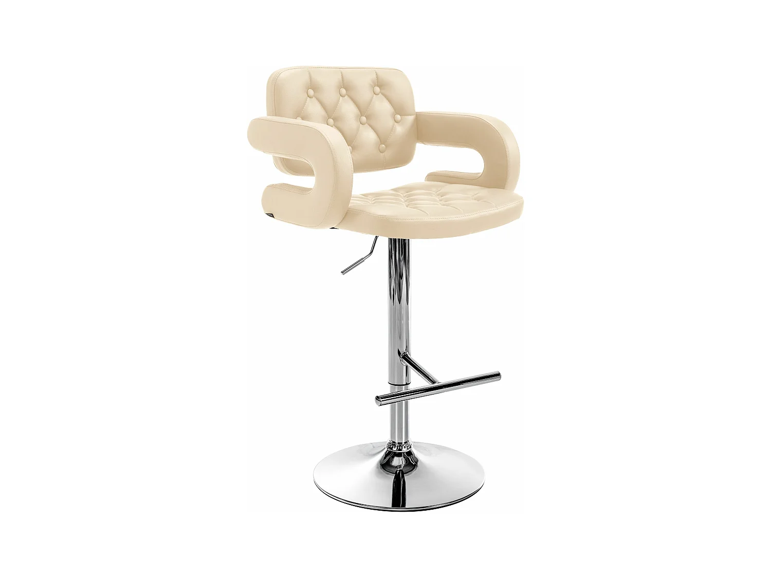 Tabouret de bar - Similicuir & Métal - Crème - Dublin