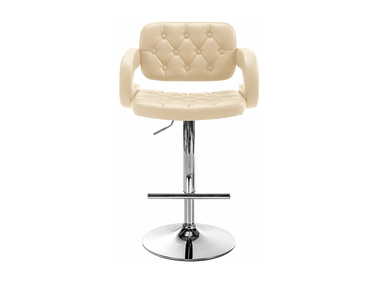 Tabouret de bar - Similicuir & Métal - Crème - Dublin