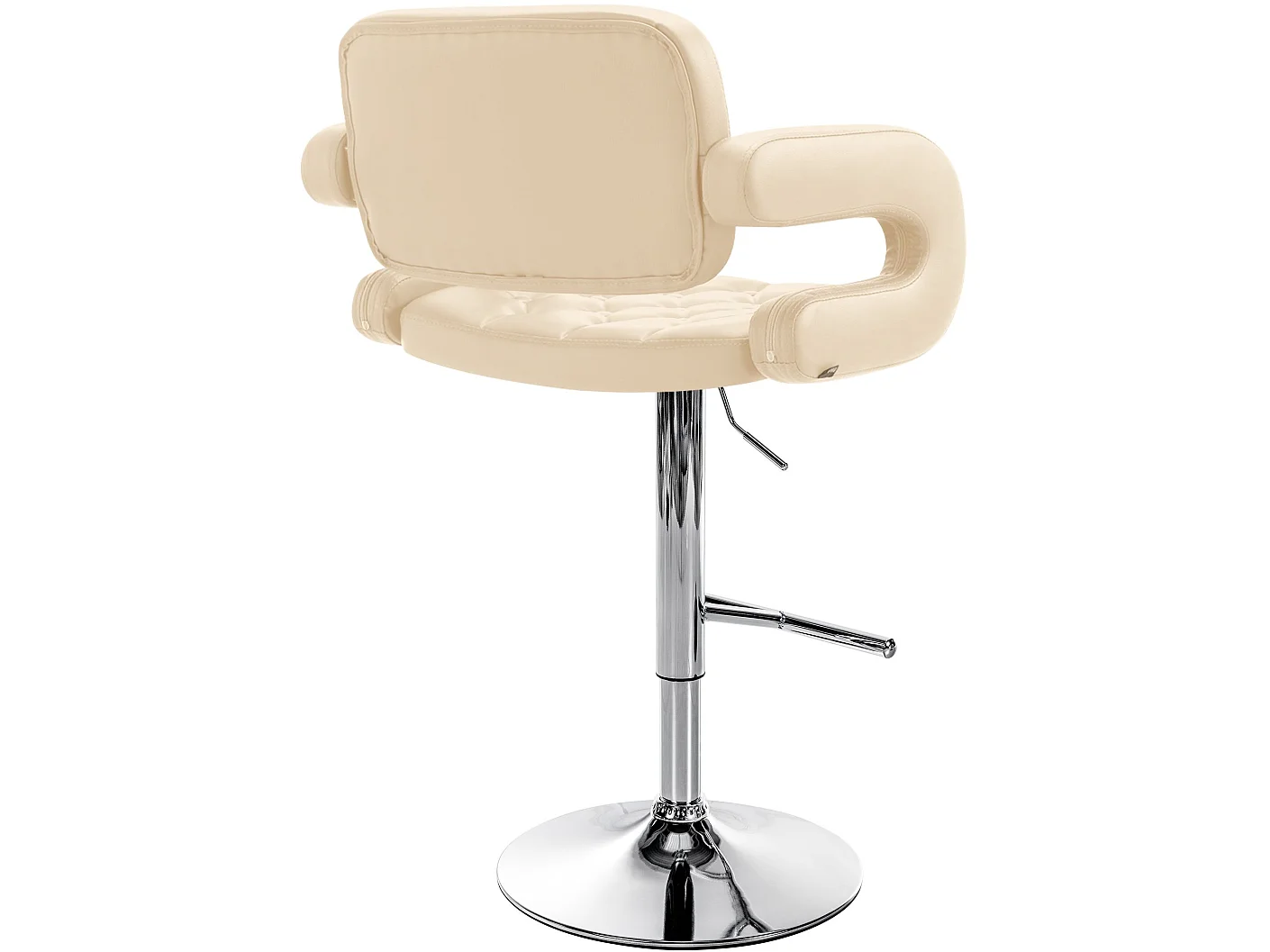 Tabouret de bar - Similicuir & Chrome - Crème - Dublin