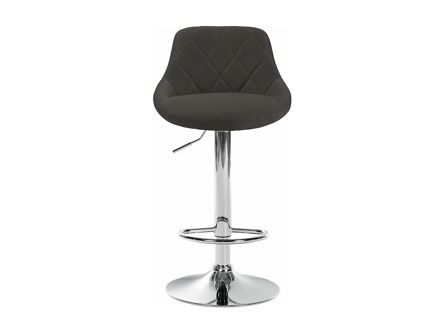 Tabouret de bar - Tissu & Chrome - Gris foncé - Lazio