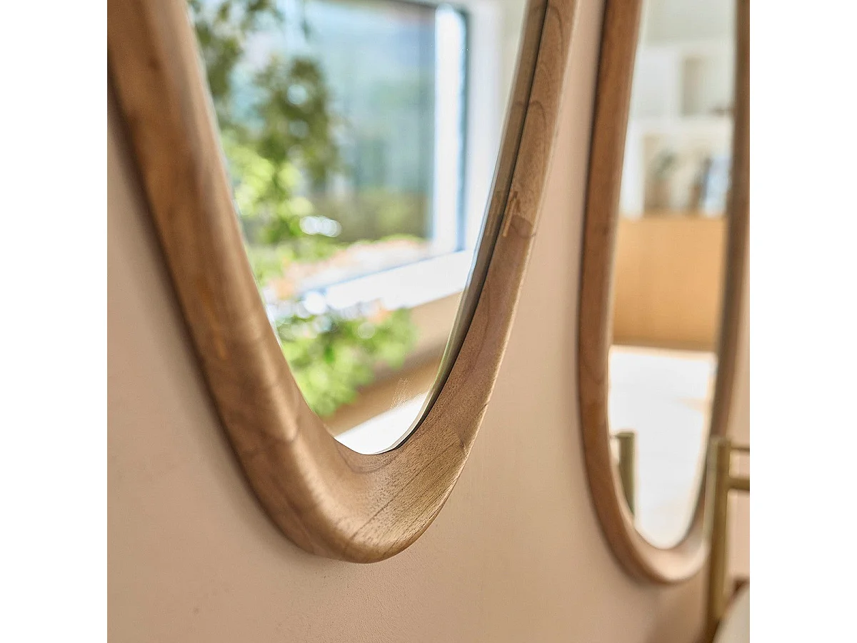 Miroir organique en mindi massif 75x60 cm