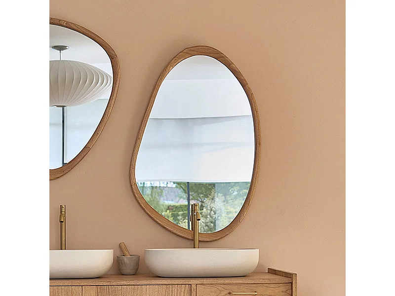 Miroir organique en mindi massif 60x90 cm
