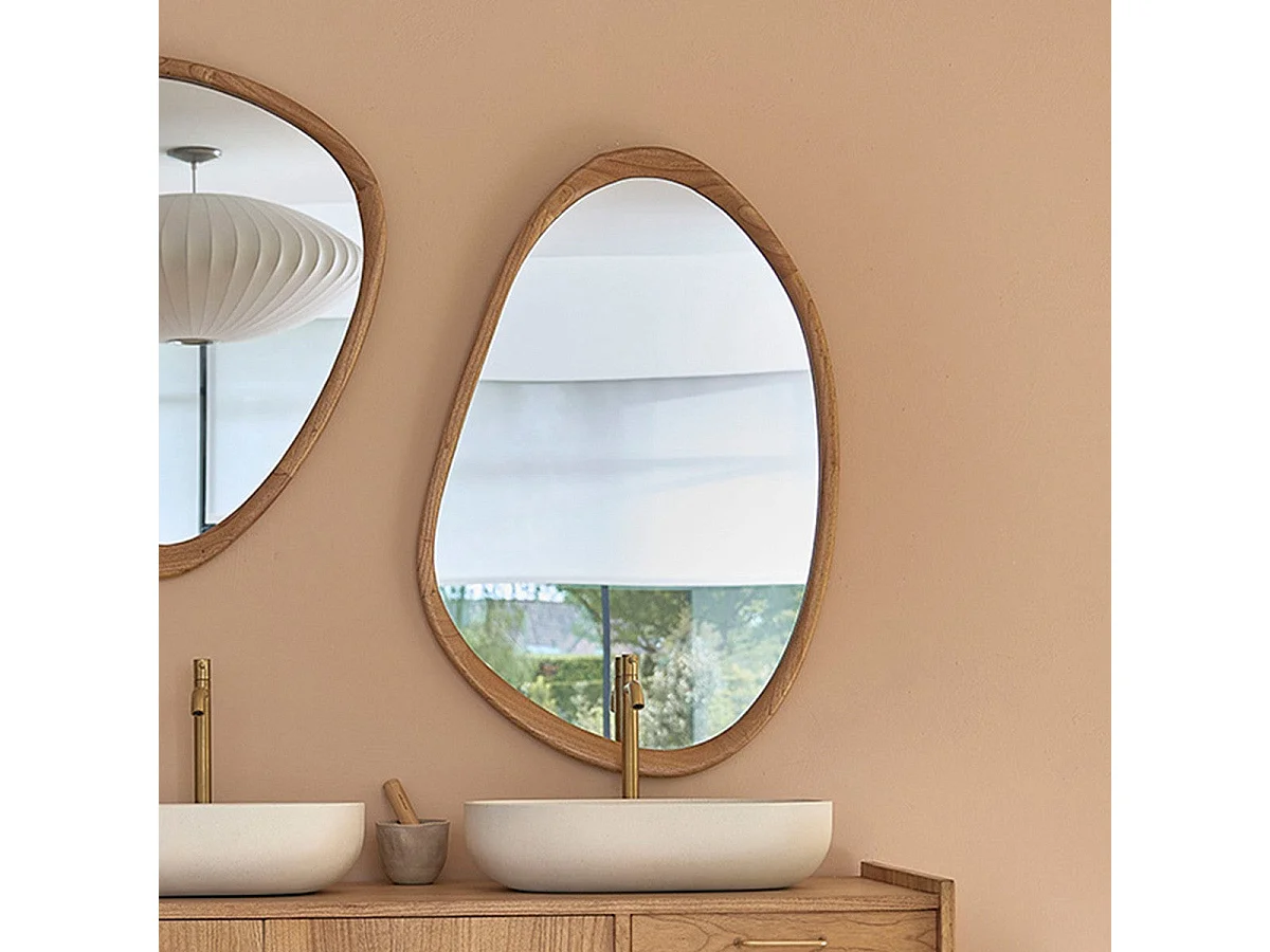 Miroir organique en mindi massif 60x90 cm