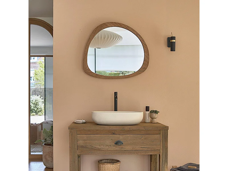 Miroir en teck massif recyclé 70x60 cm