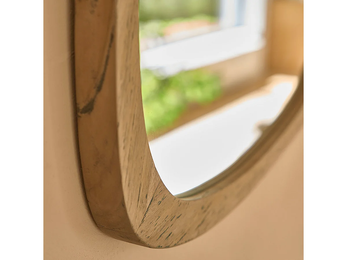 Espejo de madera maciza de teca reciclada de 70x60 cm