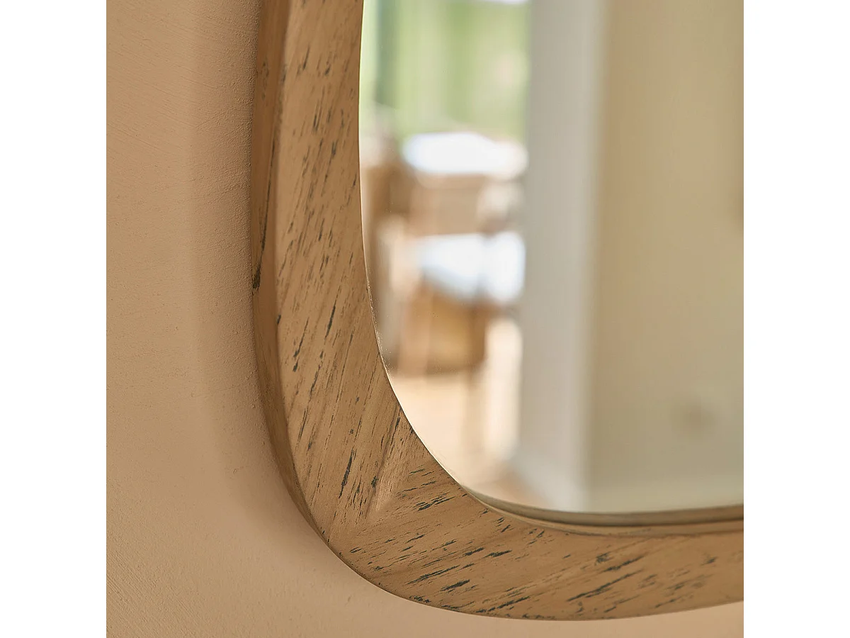 Miroir en teck massif recyclé 70x60 cm