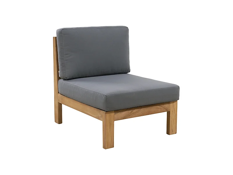 Gartensessel - Teakholz - Holzfarben hell & Grau - SUMINI von MYLIA