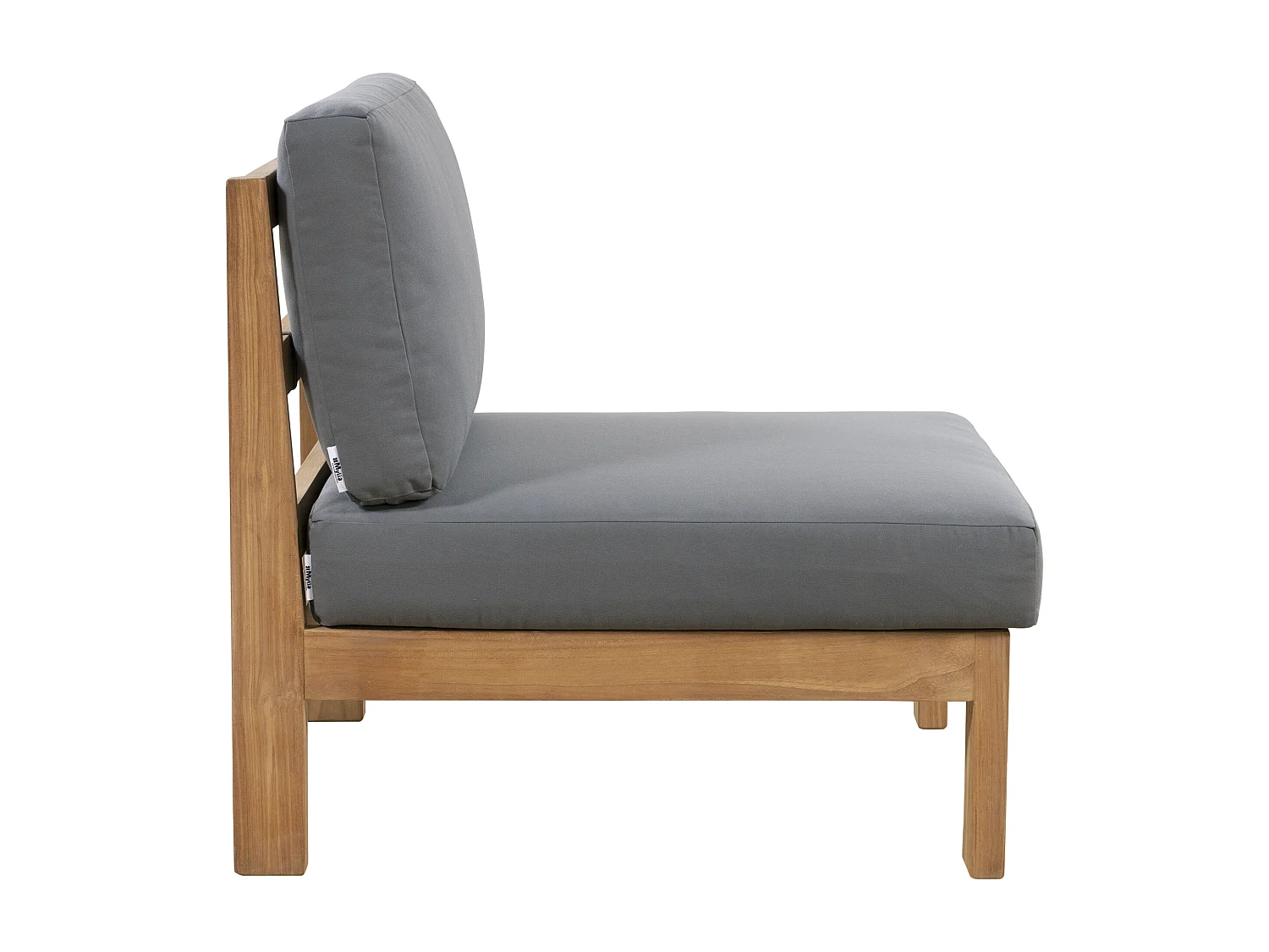 Poltrona da giardino in teak - Naturale chiaro e grigio - SUMINI di MYLIA