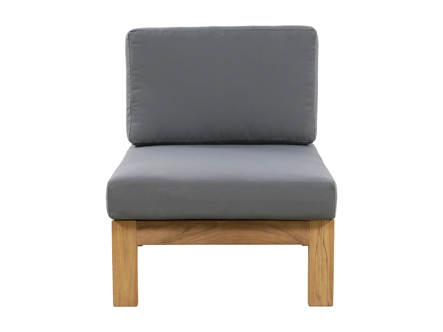 Fauteuil de jardin en teck - Naturel clair et gris - SUMINI de MYLIA