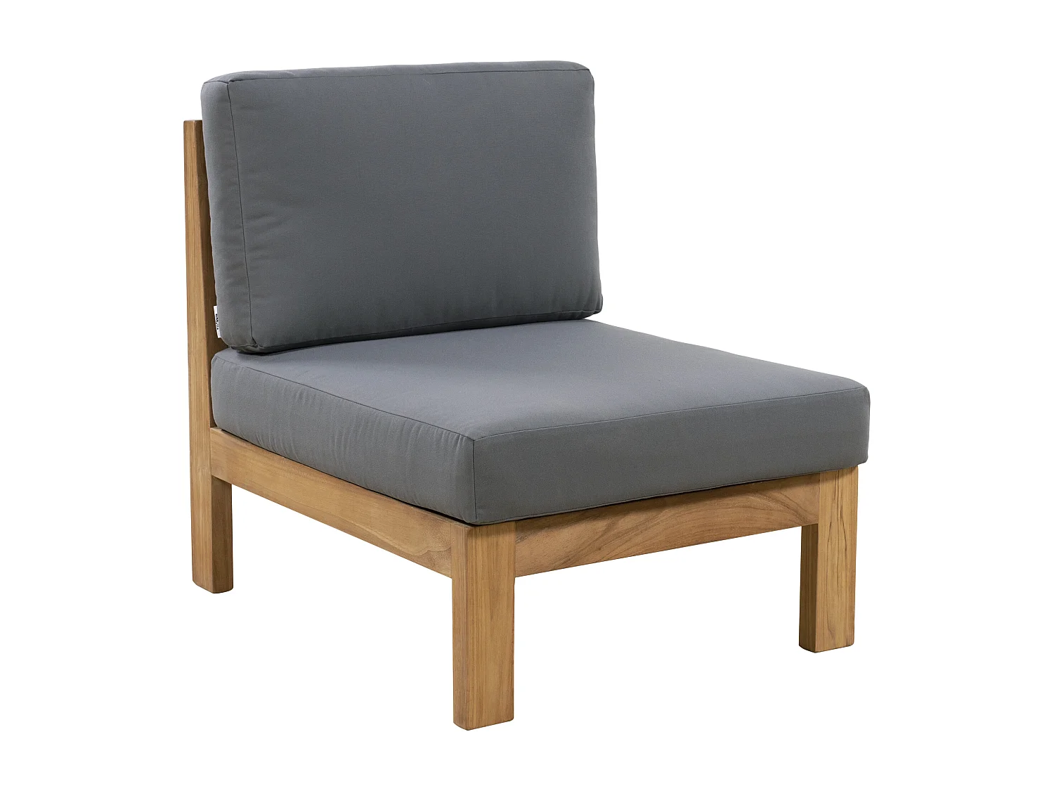 Fauteuil de jardin en teck - Naturel clair et gris - SUMINI de MYLIA