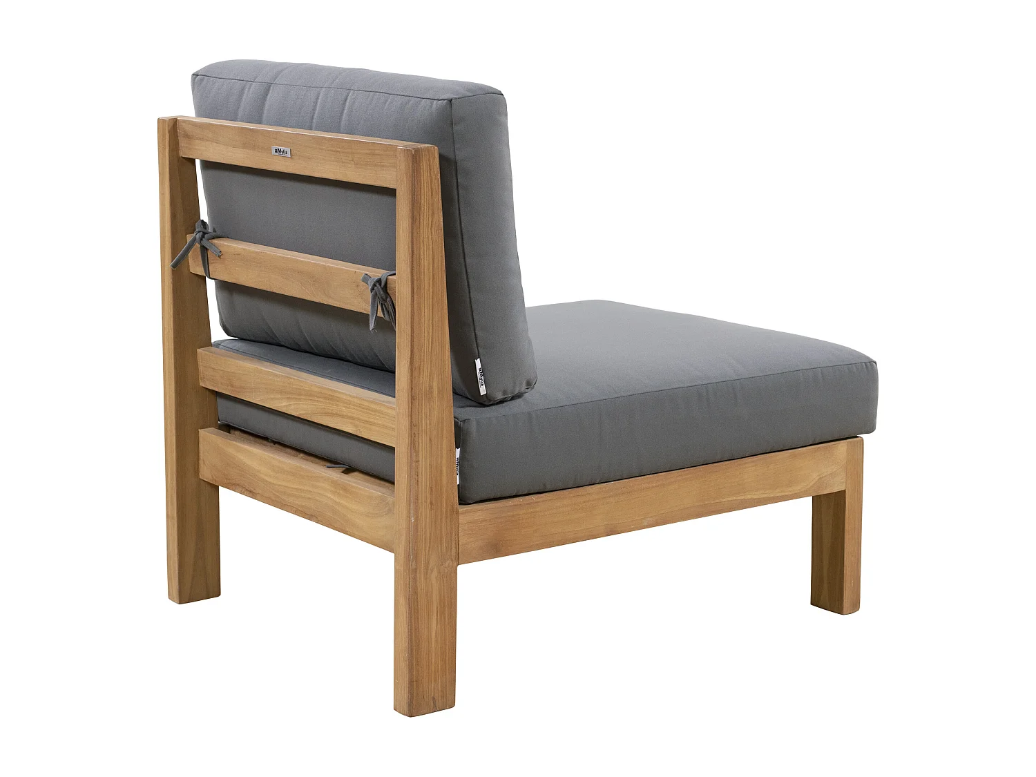 Fauteuil de jardin en teck - Naturel clair et gris - SUMINI de MYLIA